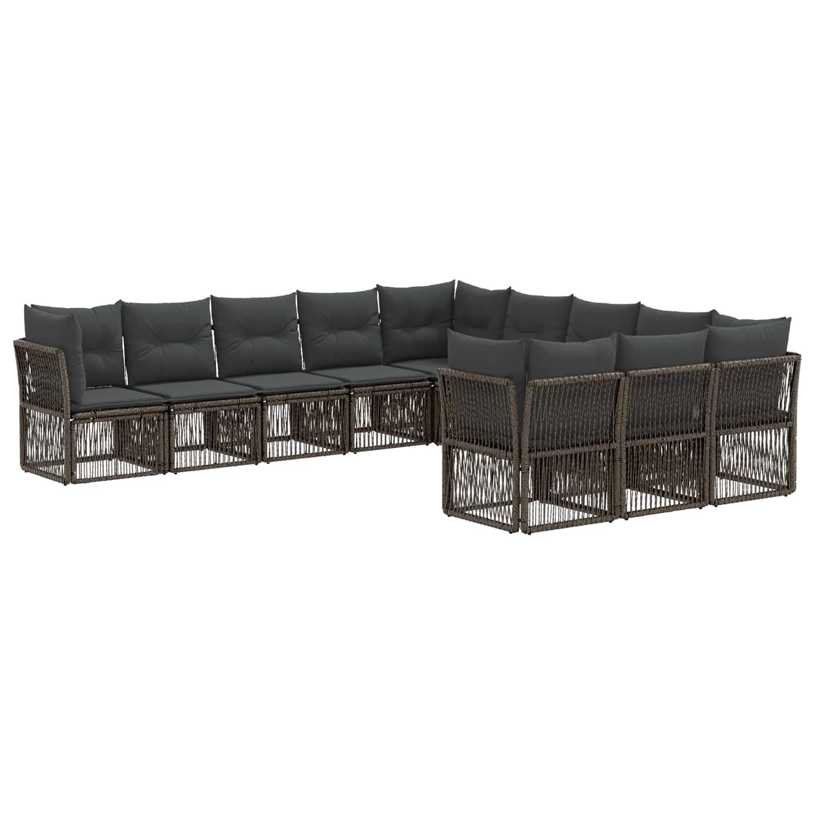 Gartensofa-set 11 pcs Grau Poly-Rattan