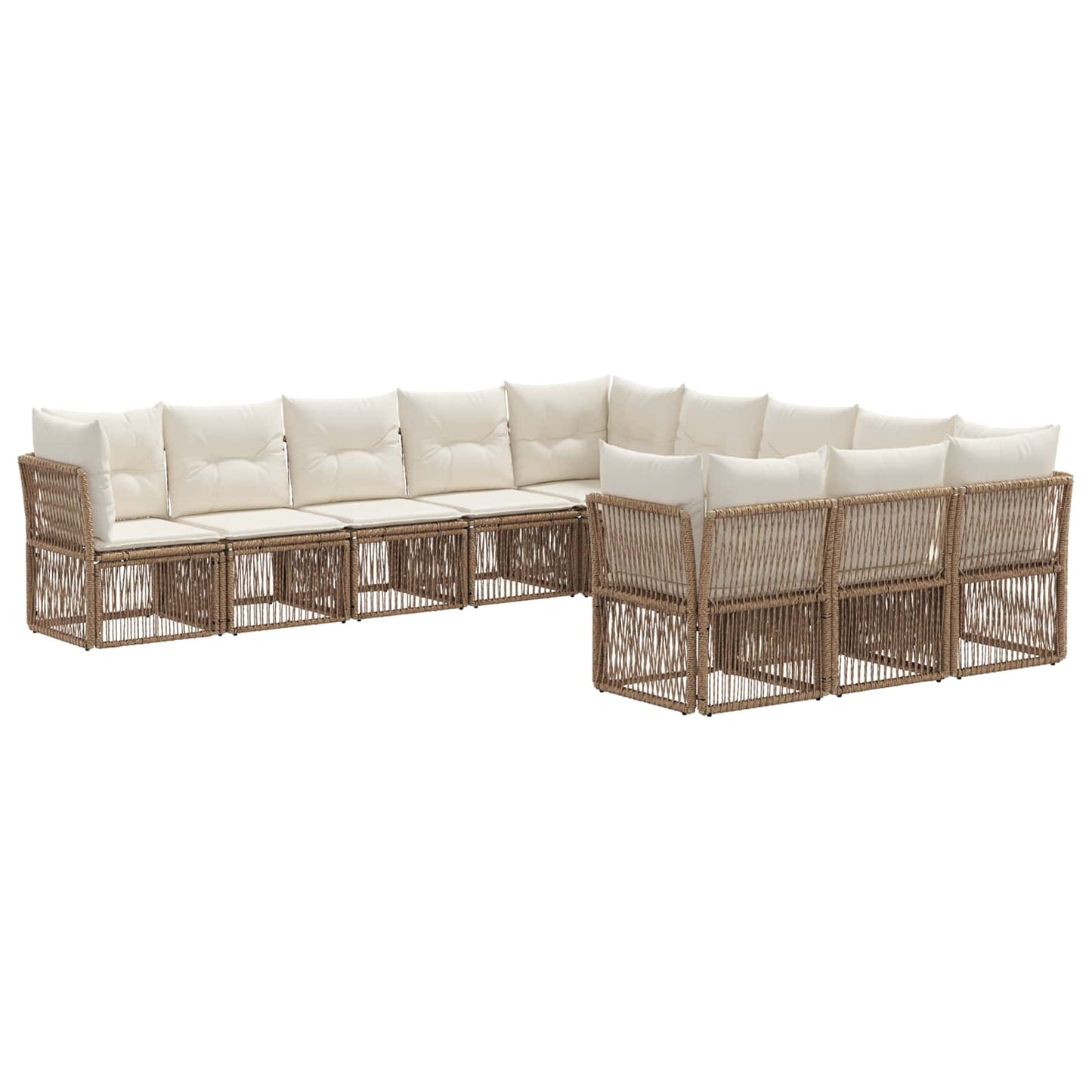 Gartensofa-set 11 pcs Beige Poly-Rattan