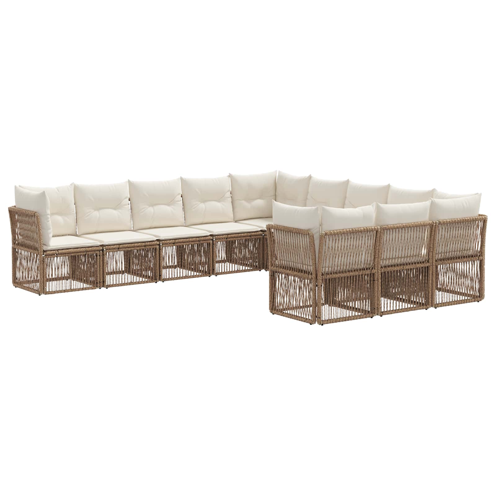 Gartensofa-set 11 pcs Beige Poly-Rattan
