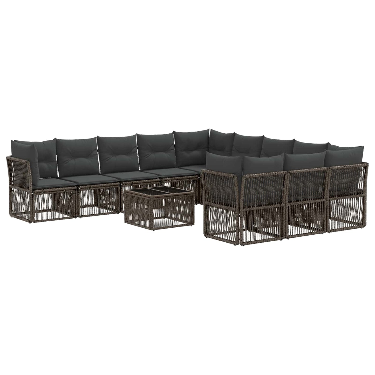 Gartensofa-set 12 stk. Grau Poly-Rattan