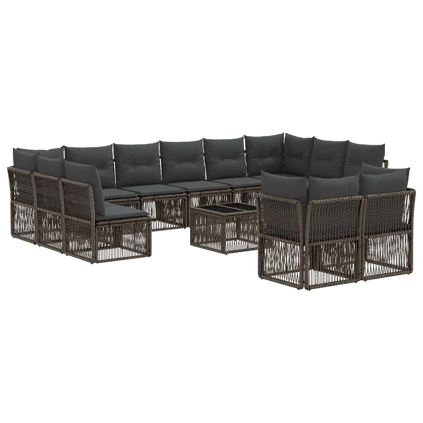 Gartensofa-set 13 stk. Grau Poly-Rattan