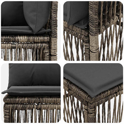 Gartensofa-set 13 stk. Grau Poly-Rattan
