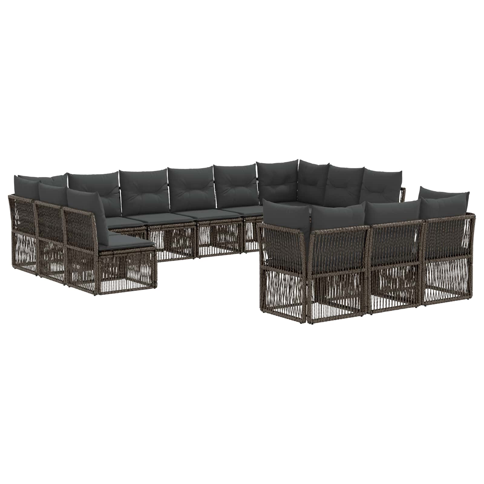 Gartensofa-set 13 pcs Grau Poly-Rattan