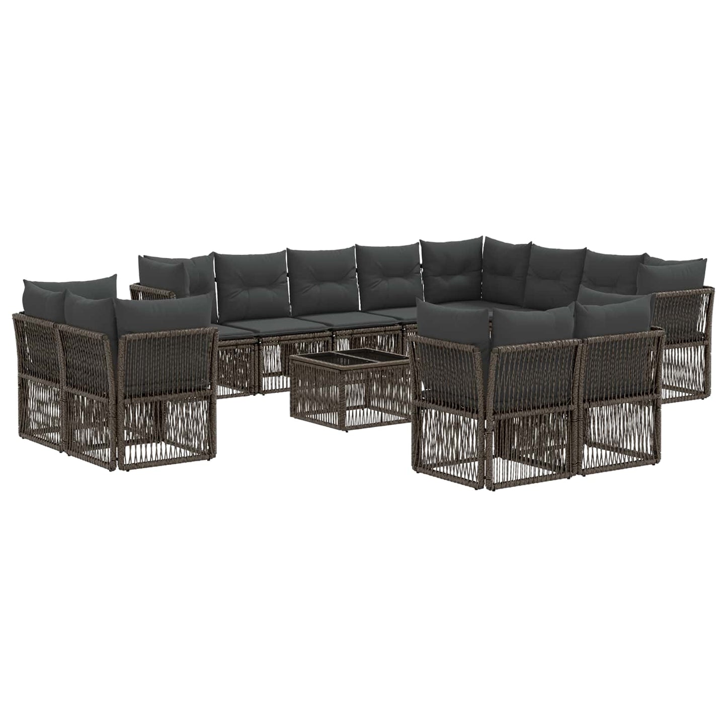 Gartensofa-set 13 pcs Grau Poly-Rattan