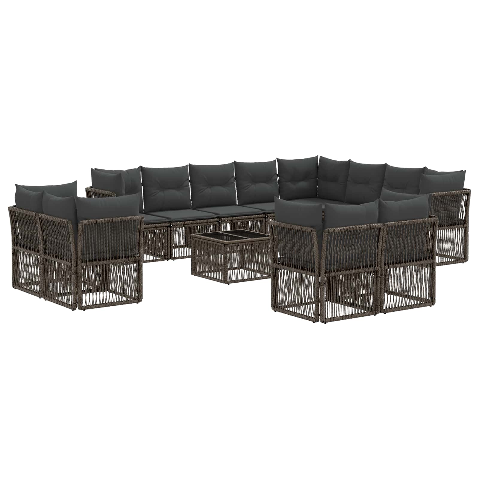 Gartensofa-set 13 pcs Grau Poly-Rattan