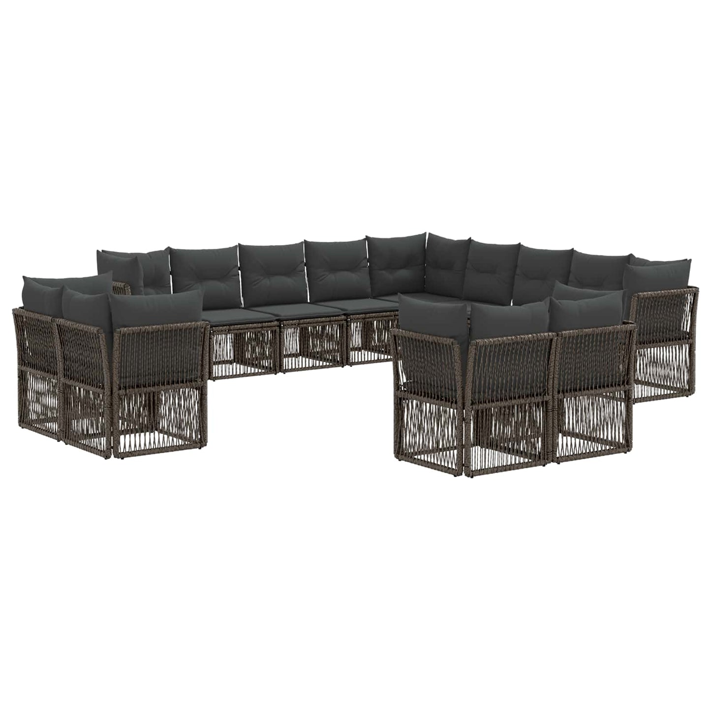 Gartensofa-set 13 pcs Grau Poly-Rattan