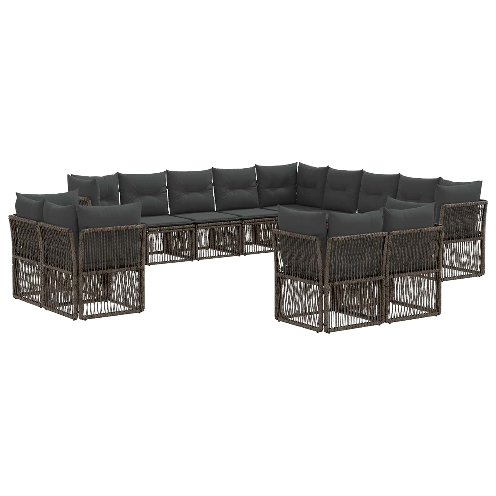 Gartensofa-set 13 pcs Grau Poly-Rattan