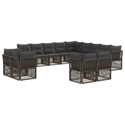 Gartensofa-set 13 stk. Grau Poly-Rattan