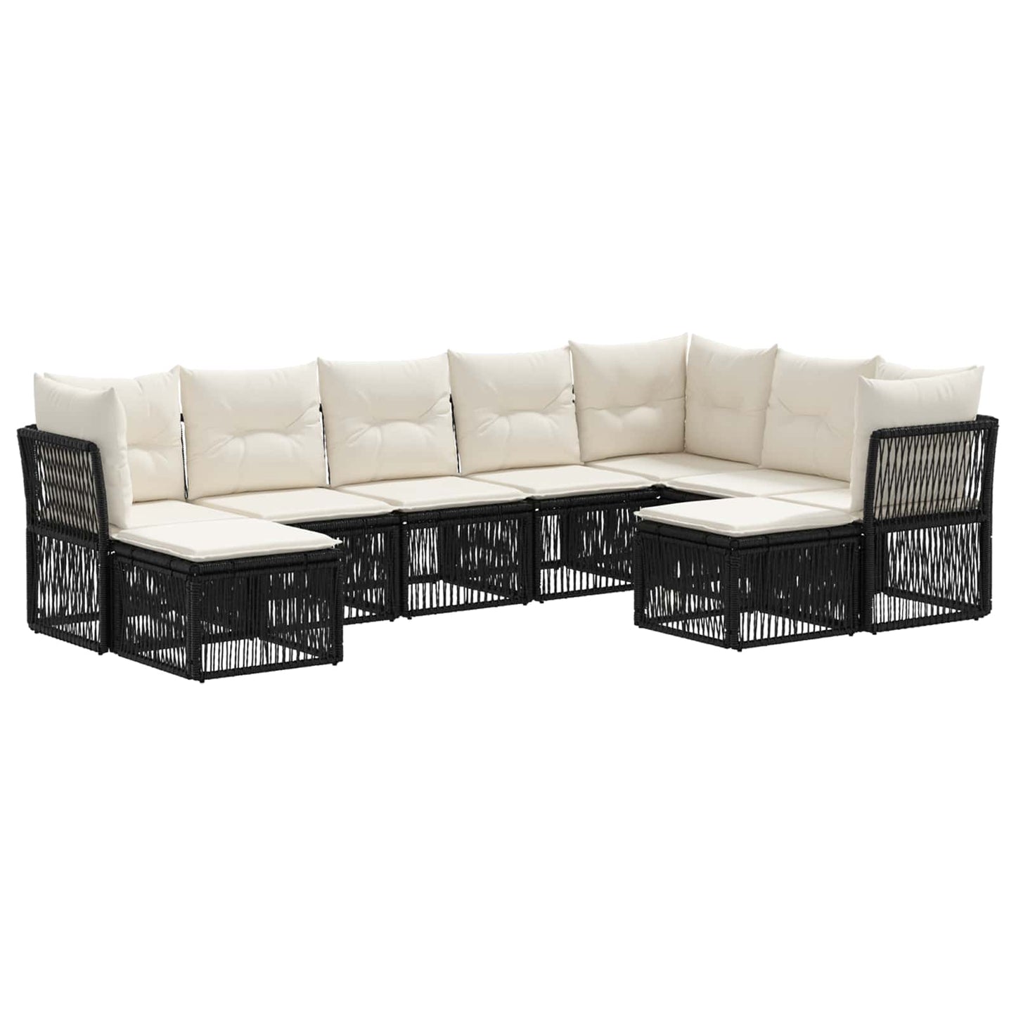 Gartensofa-set 9 pcs Schwarz Poly-Rattan