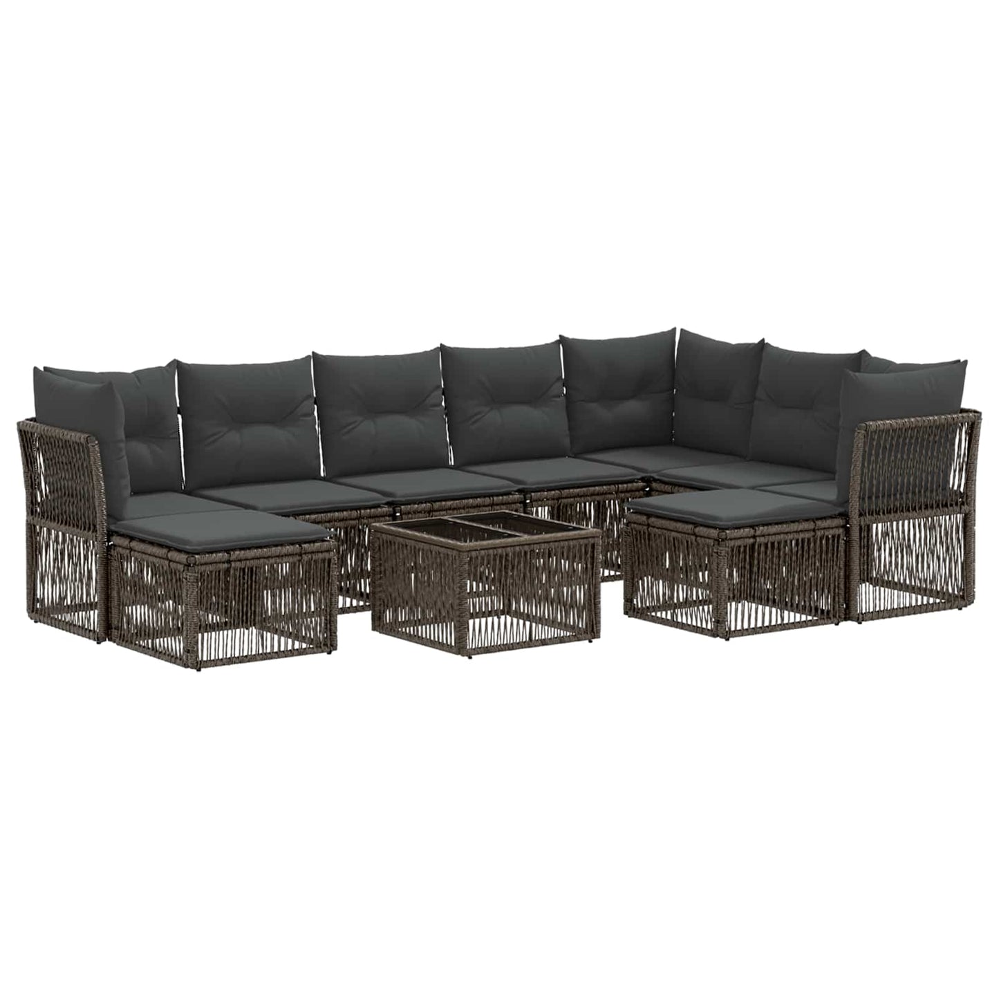 Gartensofa-set 10 stk. Grau Poly-Rattan