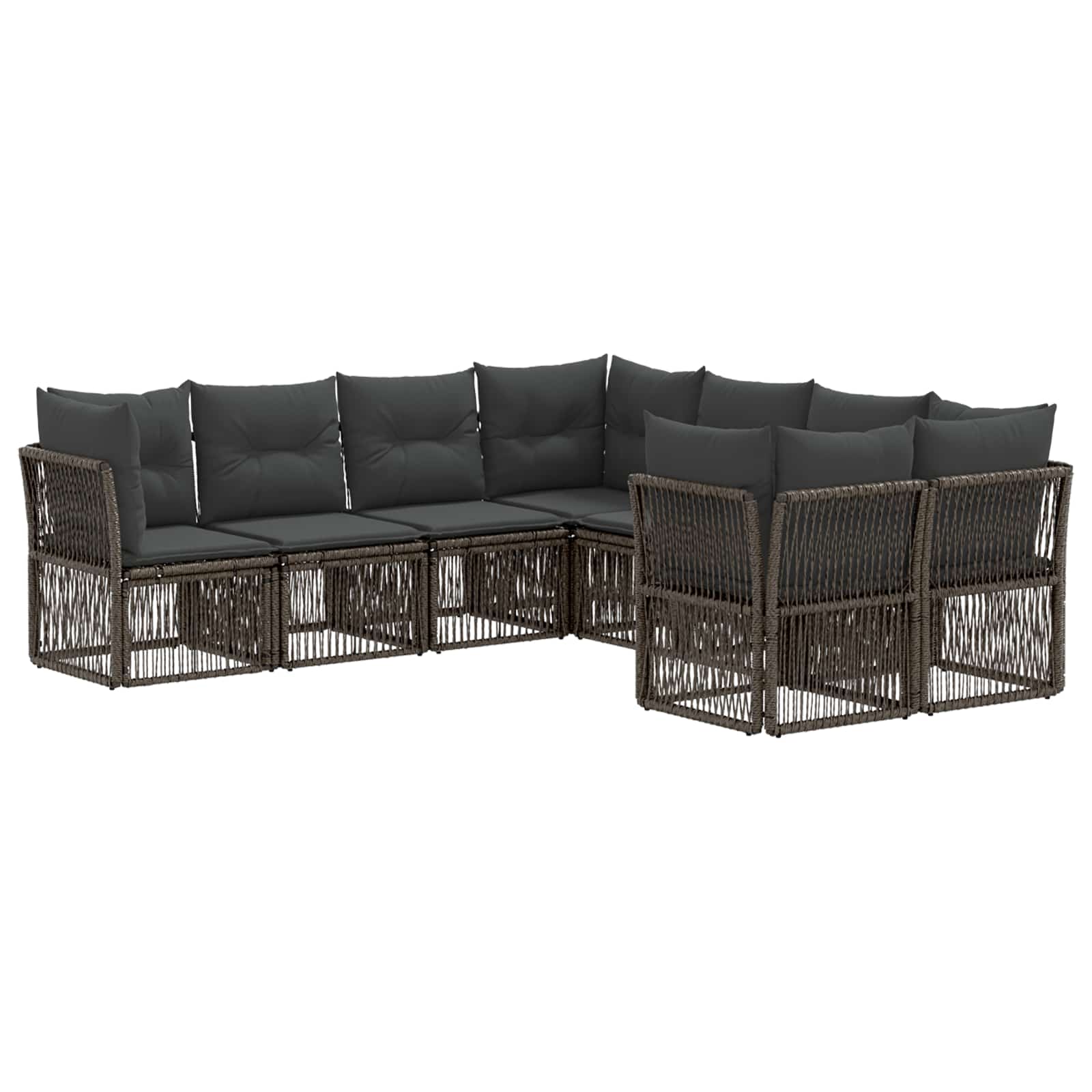Gartensofa-set 8 stk. 8-Sitzanzahl Grau Poly-Rattan