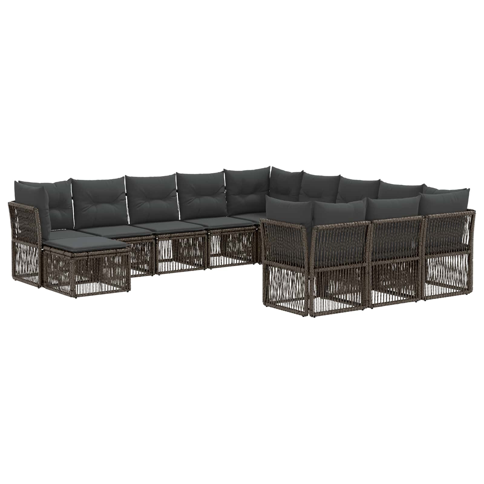 Gartensofa-set 12 pcs Grau Poly-Rattan