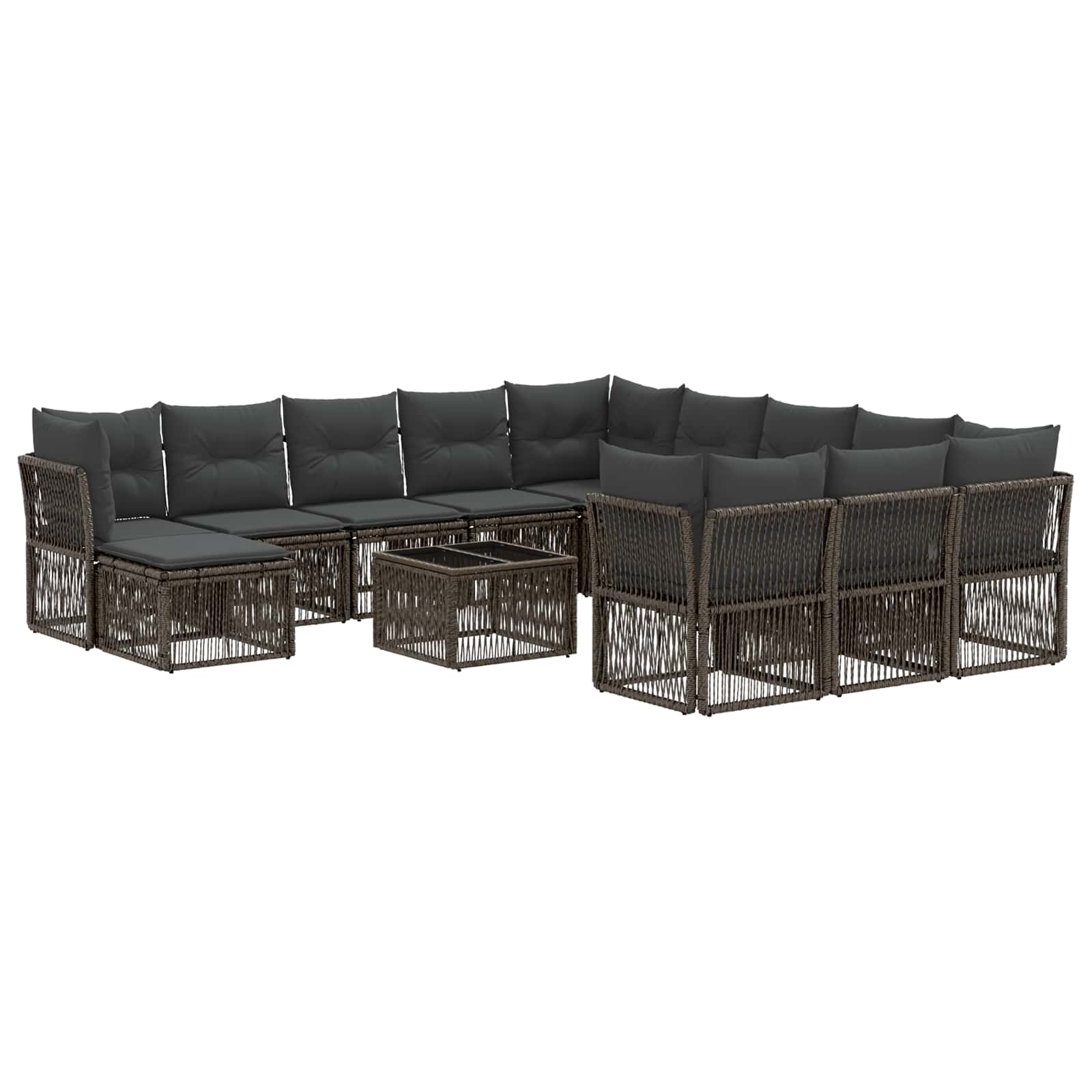 Gartensofa-set 13 stk. Grau Poly-Rattan