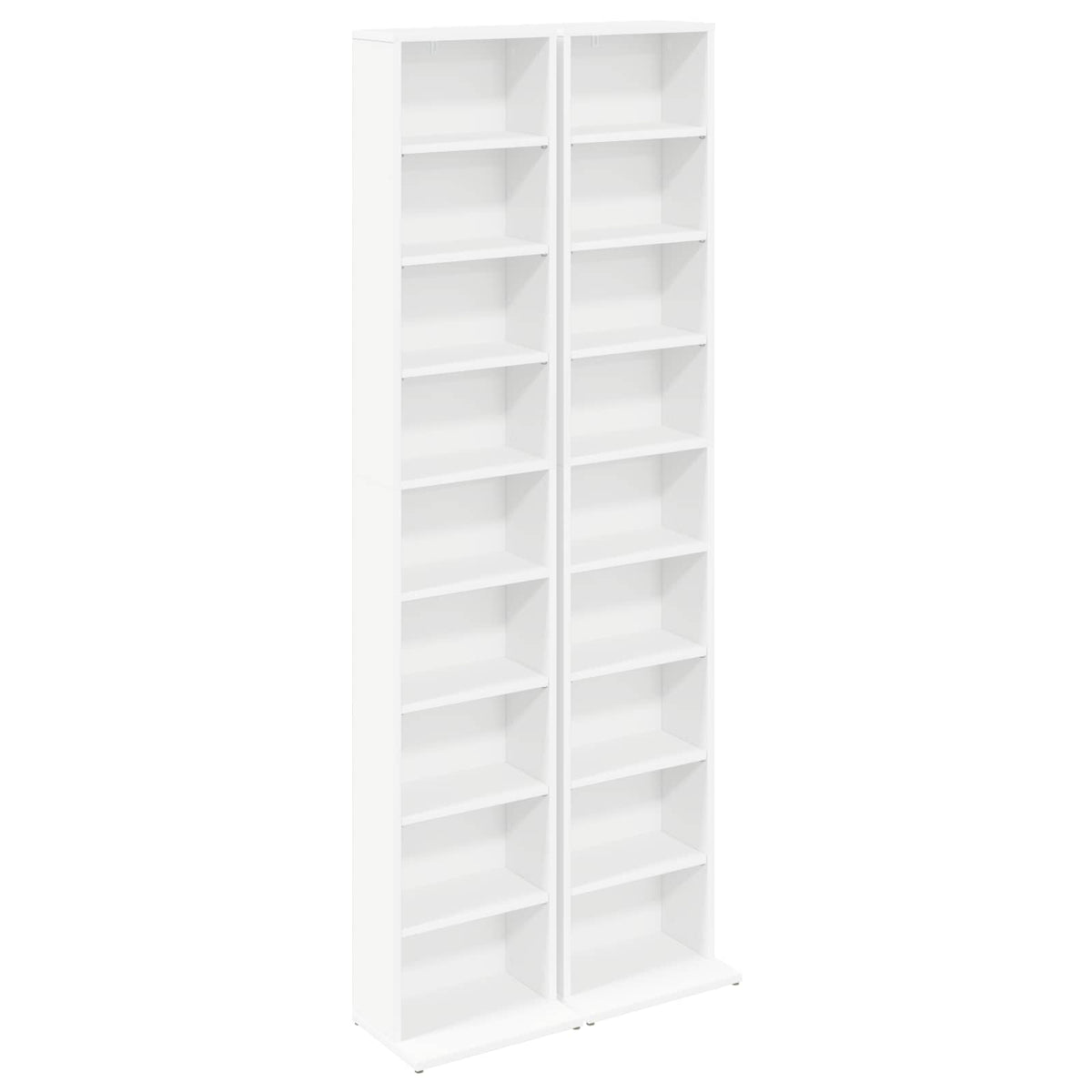 CD Regal 2 Stk. Weiß 33 x 23,5 x 175 cm Holzwerkstoff