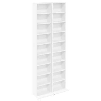 CD Regal 2 Stk. Weiß 33 x 23,5 x 175 cm Holzwerkstoff