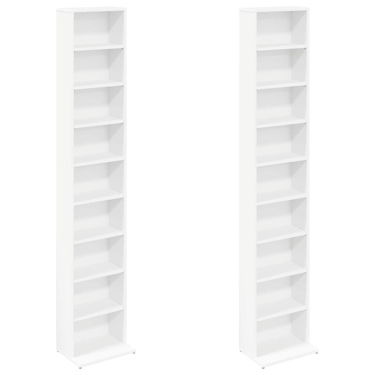 CD Regal 2 Stk. Weiß 33 x 23,5 x 175 cm Holzwerkstoff