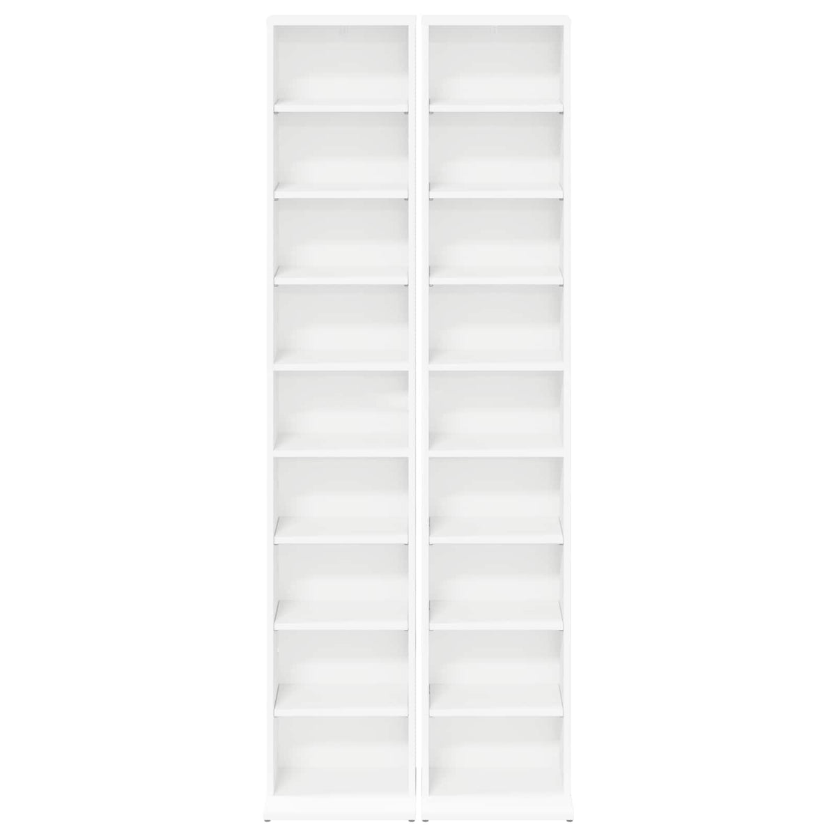 CD Regal 2 Stk. Weiß 33 x 23,5 x 175 cm Holzwerkstoff