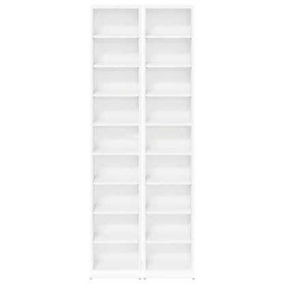 CD Regal 2 Stk. Weiß 33 x 23,5 x 175 cm Holzwerkstoff