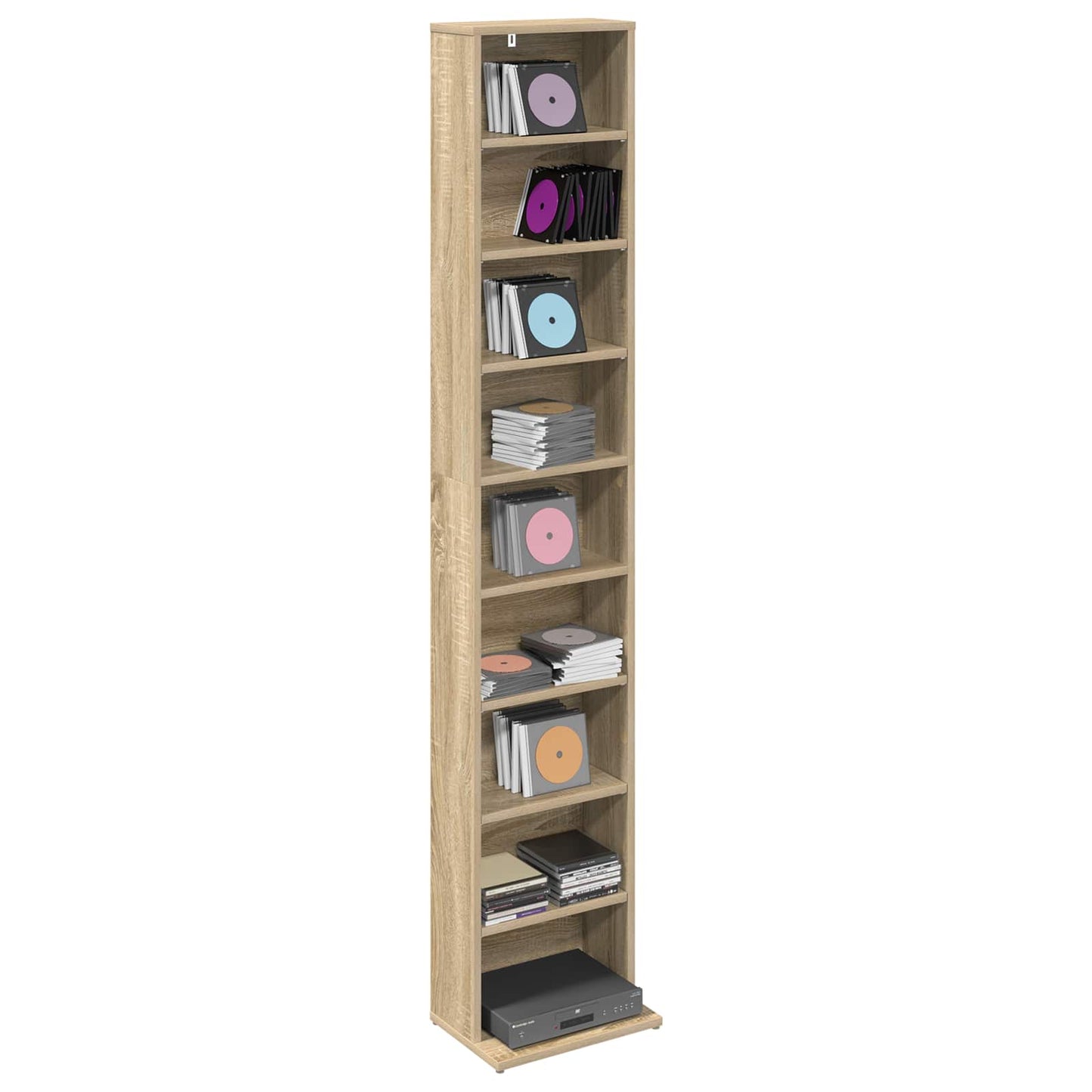 CD Regal Sonoma-Eiche 33 x 23,5 x 175 cm Holzwerkstoff