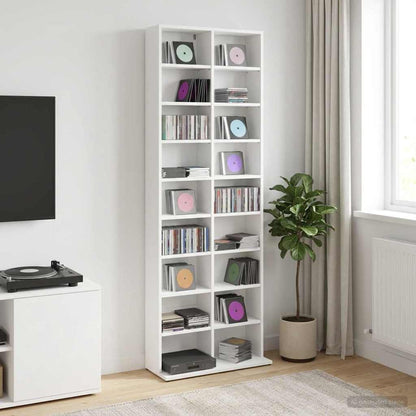 CD Regal Weiß 65 x 23,5 x 175 cm Holzwerkstoff