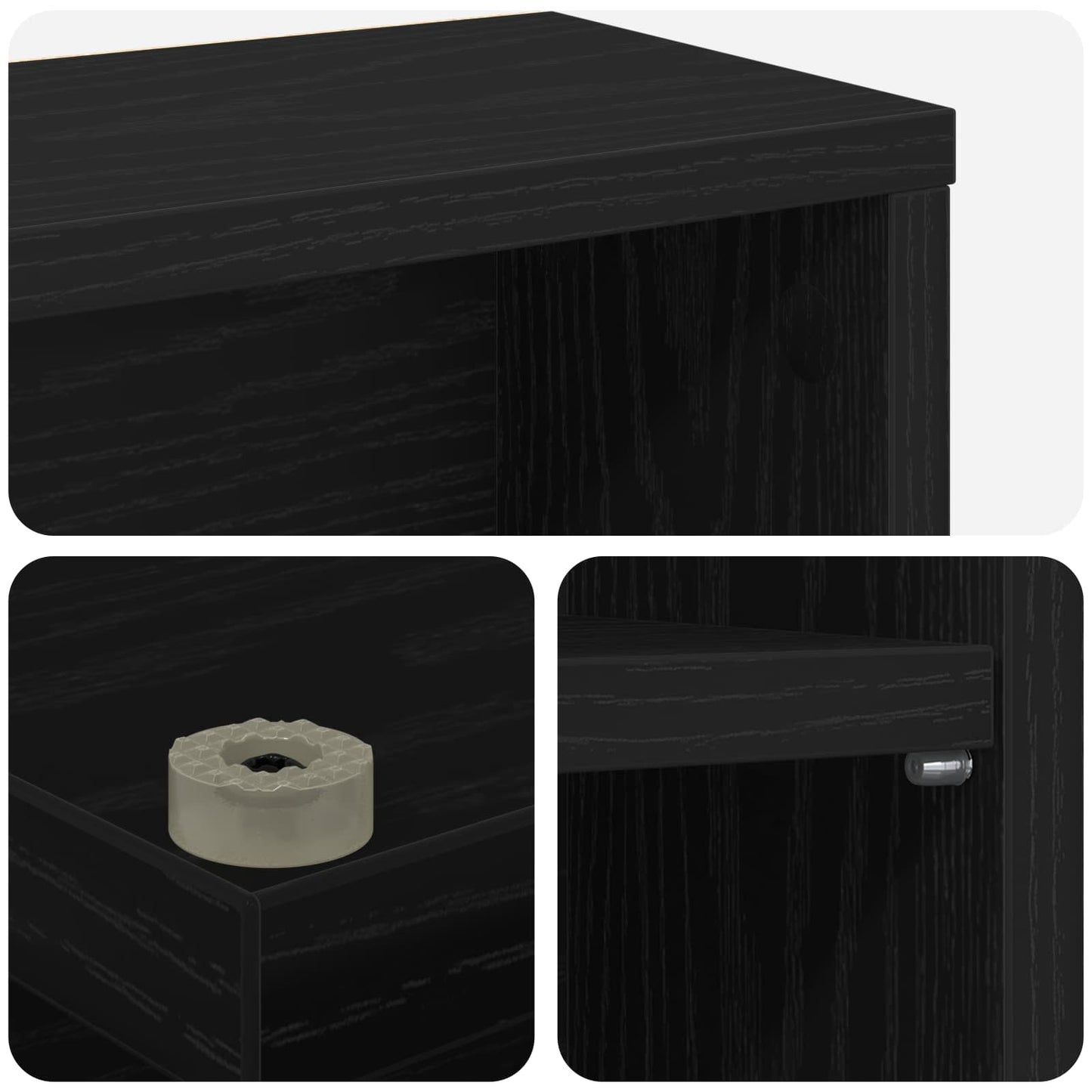 CD Regal Schwarze Eiche 65 x 23,5 x 175 cm Holzwerkstoff
