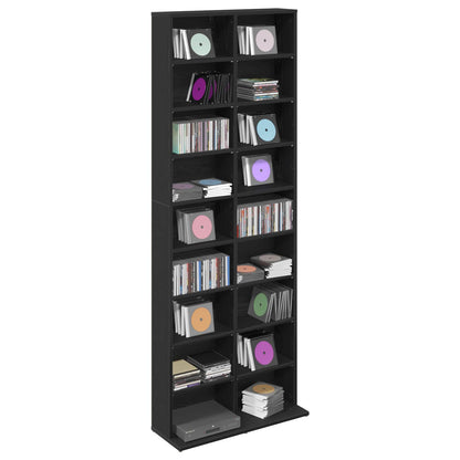 CD Regal Schwarze Eiche 65 x 23,5 x 175 cm Holzwerkstoff