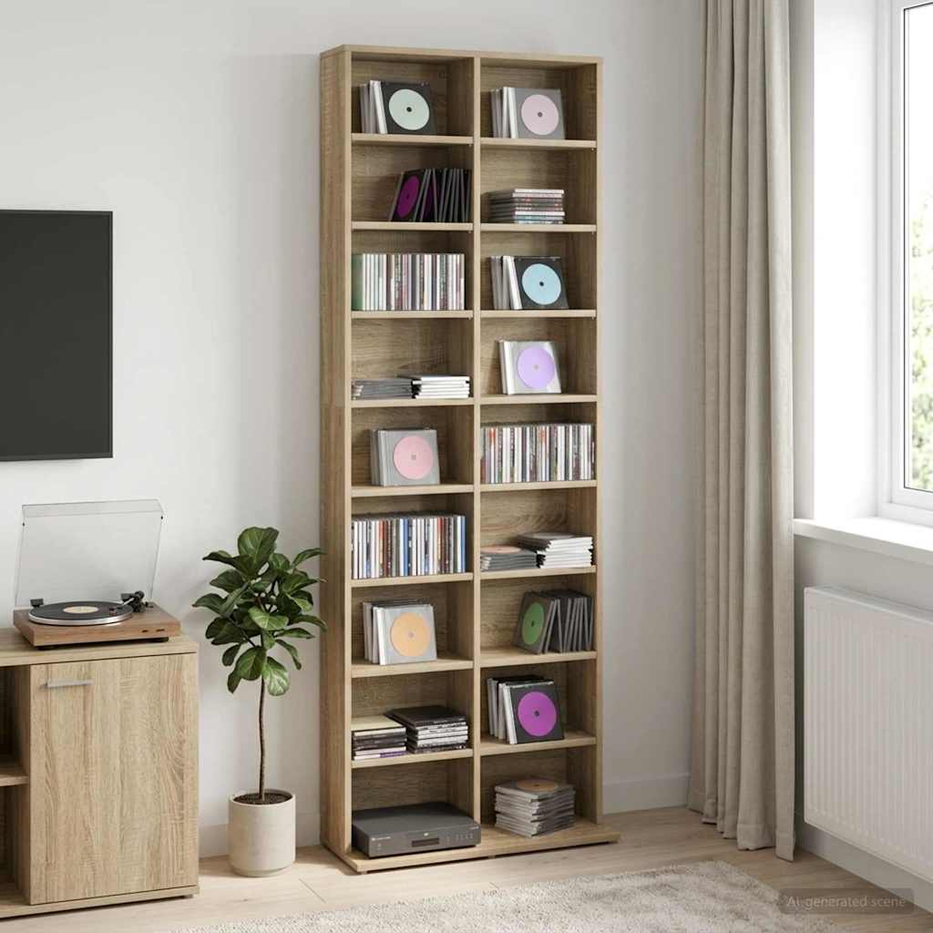 CD Regal Sonoma-Eiche 65 x 23,5 x 175 cm Holzwerkstoff