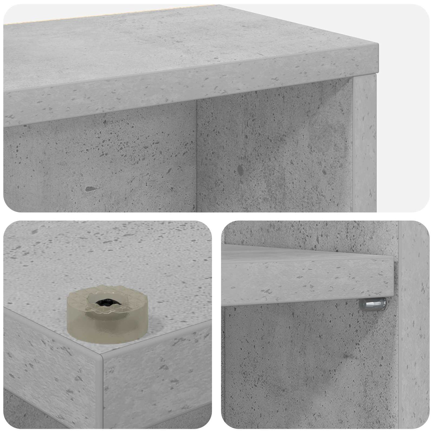 CD Regal Betongrau 65 x 23,5 x 175 cm Holzwerkstoff