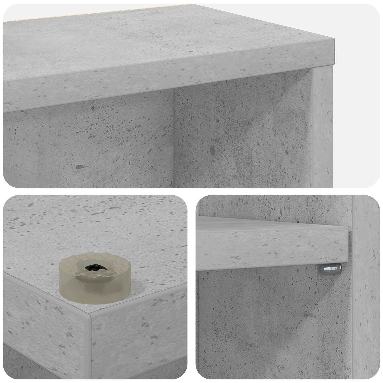 CD Regal Betongrau 65 x 23,5 x 175 cm Holzwerkstoff