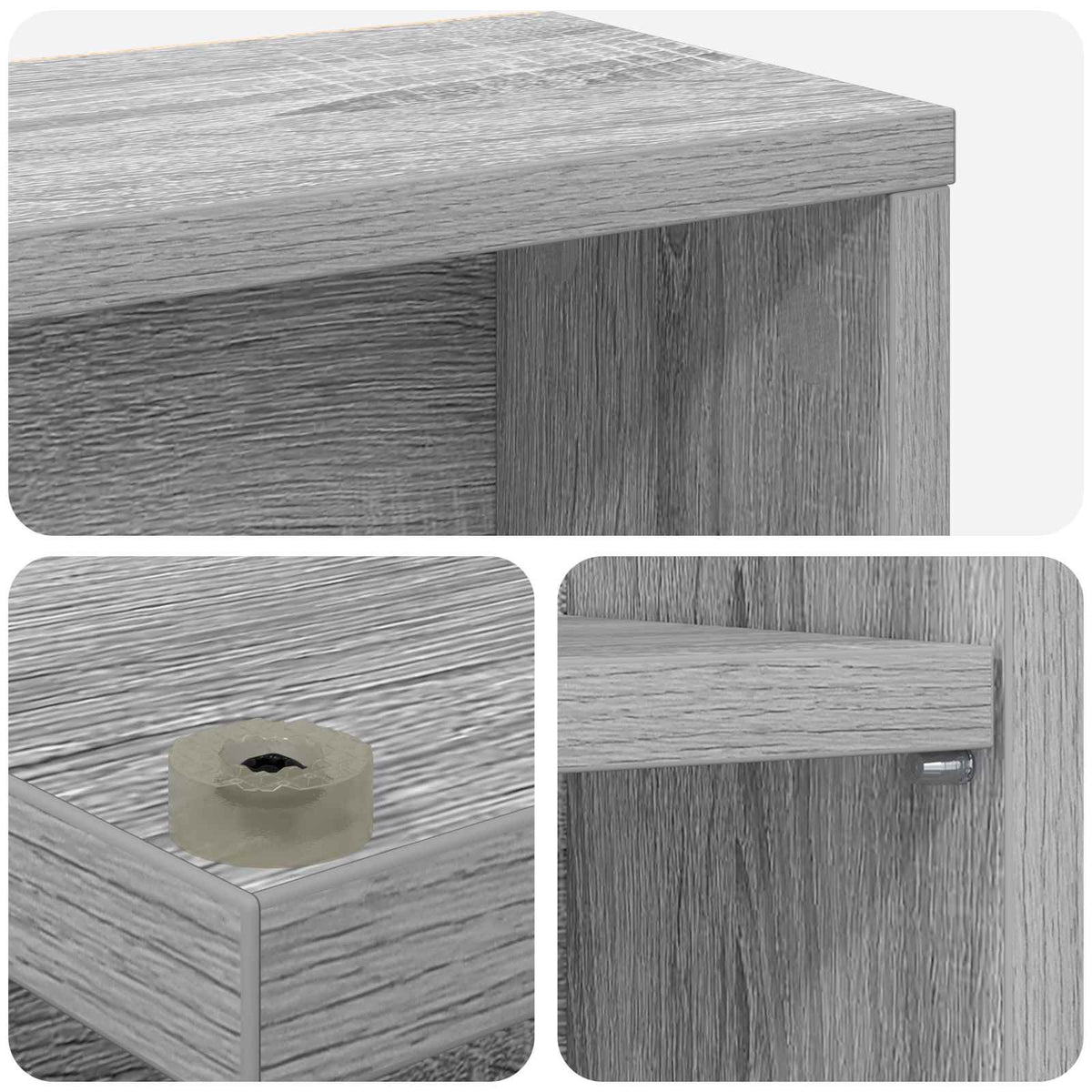 CD Regal Sonoma-Grau 65 x 23,5 x 175 cm Holzwerkstoff