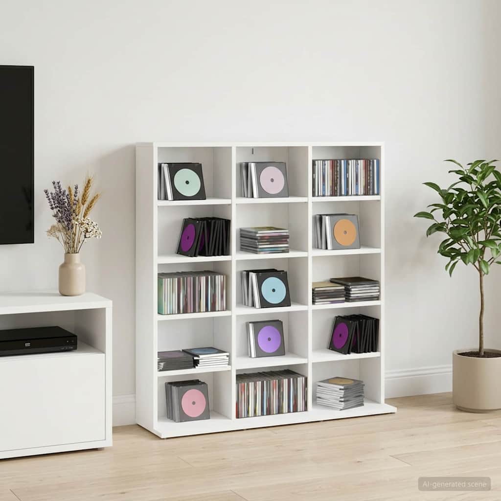 CD Regal Weiß 96 x 23,5 x 97,5 cm Holzwerkstoff