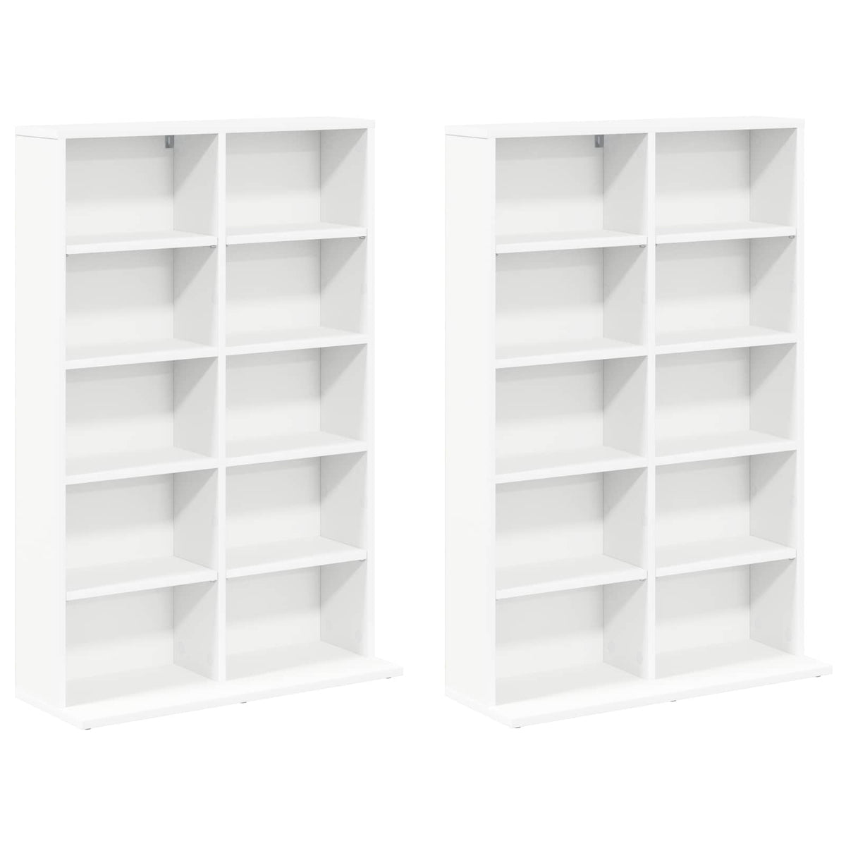 CD Regal 2 Stk. Weiß 65 x 23,5 x 97,5 cm Holzwerkstoff