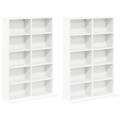 CD Regal 2 Stk. Weiß 65 x 23,5 x 97,5 cm Holzwerkstoff