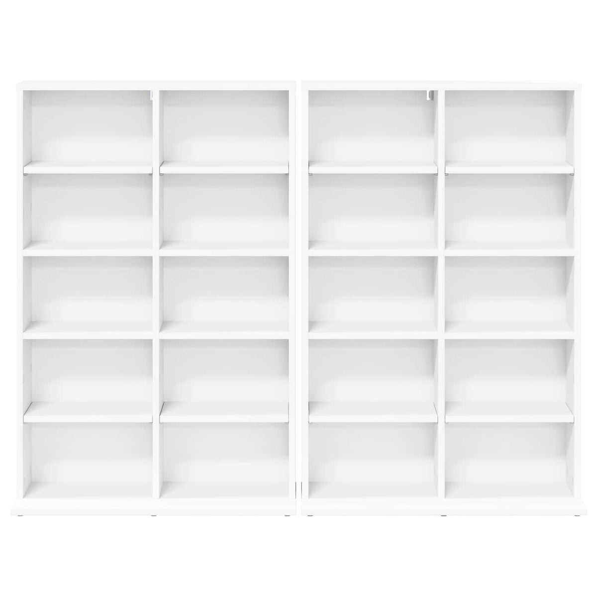CD Regal 2 Stk. Weiß 65 x 23,5 x 97,5 cm Holzwerkstoff