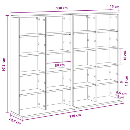 CD Regal 2 Stk. Weiß 65 x 23,5 x 97,5 cm Holzwerkstoff
