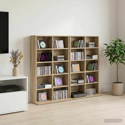 CD Regal 2 Stk. Sonoma-Eiche 65 x 23,5 x 97,5 cm Holzwerkstoff