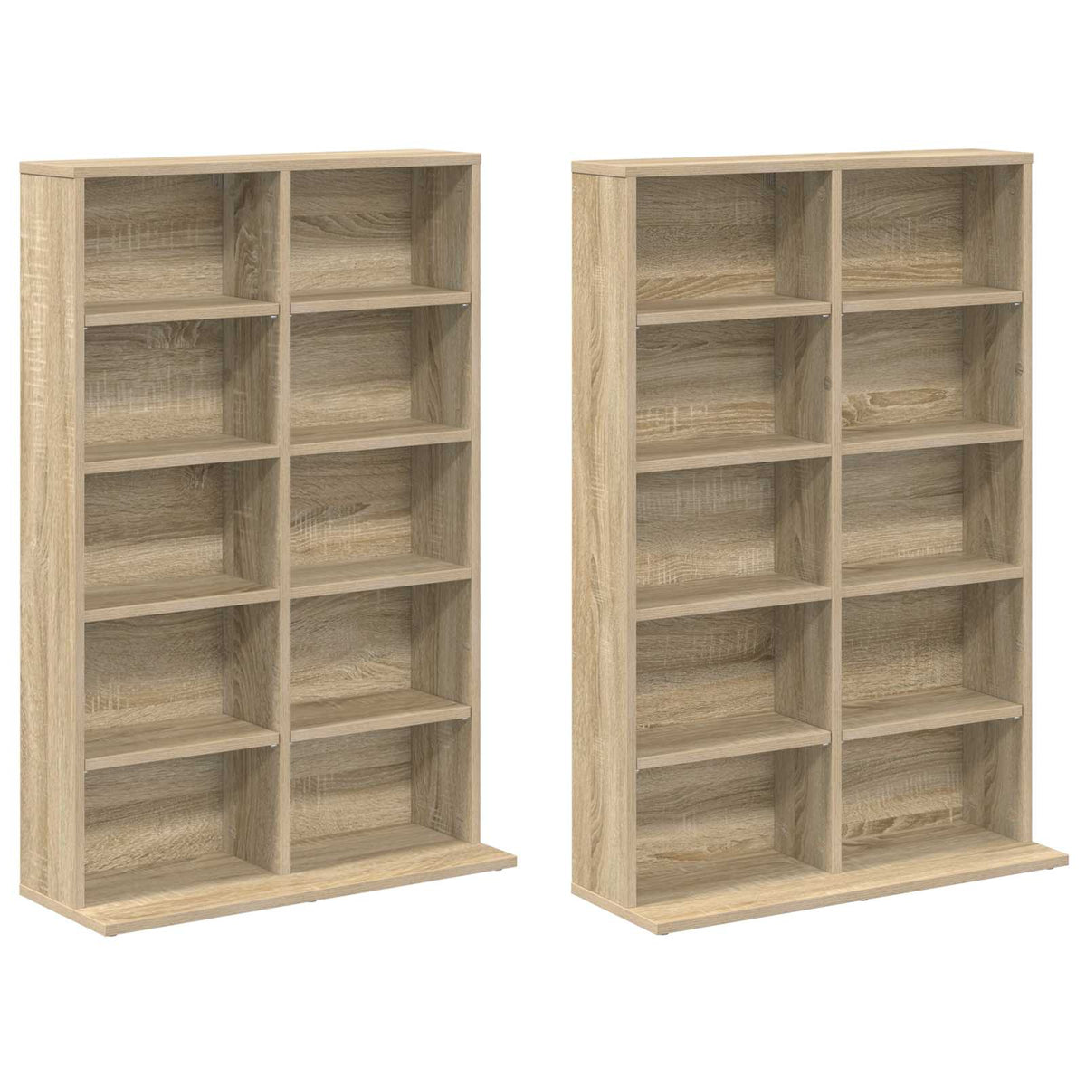 CD Regal 2 Stk. Sonoma-Eiche 65 x 23,5 x 97,5 cm Holzwerkstoff