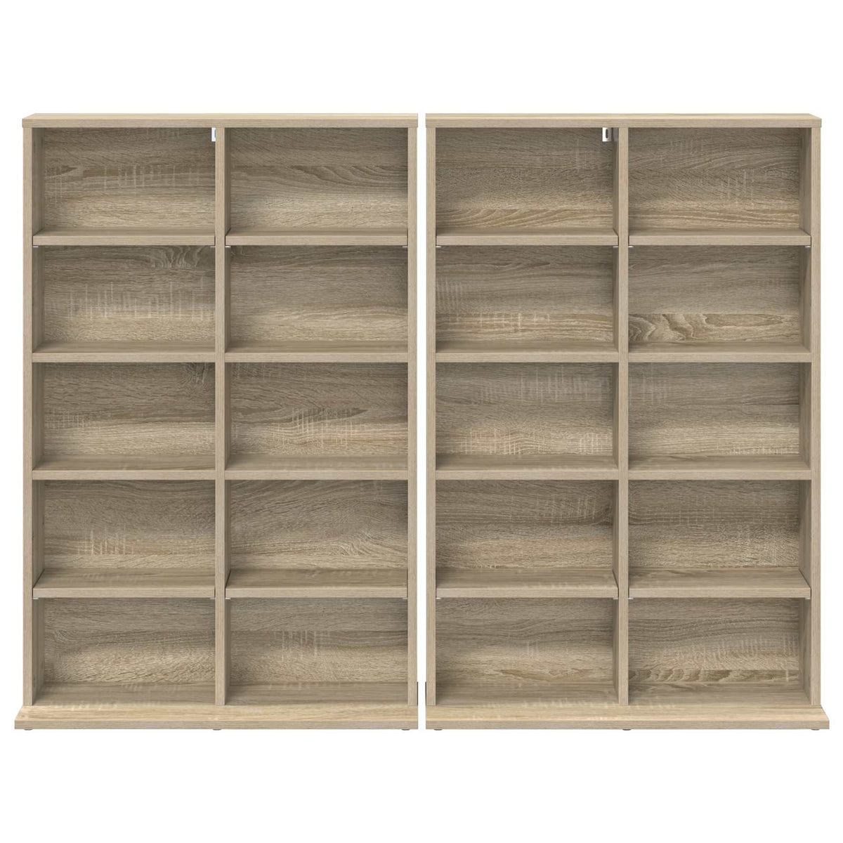CD Regal 2 Stk. Sonoma-Eiche 65 x 23,5 x 97,5 cm Holzwerkstoff