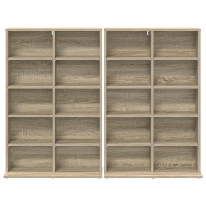 CD Regal 2 Stk. Sonoma-Eiche 65 x 23,5 x 97,5 cm Holzwerkstoff