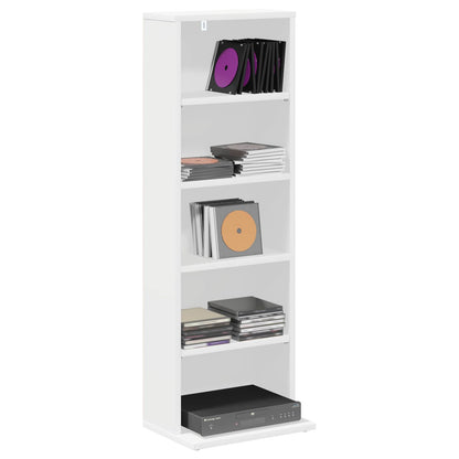 CD Regal Weiß 33 x 23,5 x 97,5 cm Holzwerkstoff
