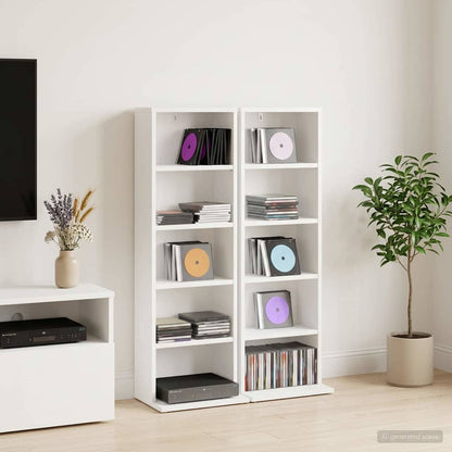 CD Regal 2 Stk. Weiß 33 x 23,5 x 97,5 cm Holzwerkstoff