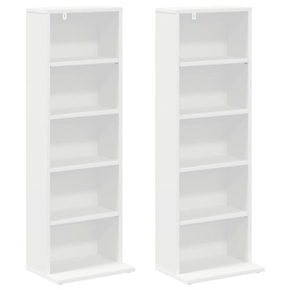 CD Regal 2 Stk. Weiß 33 x 23,5 x 97,5 cm Holzwerkstoff