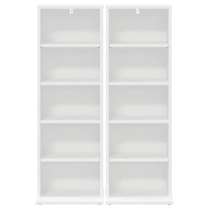 CD Regal 2 Stk. Weiß 33 x 23,5 x 97,5 cm Holzwerkstoff