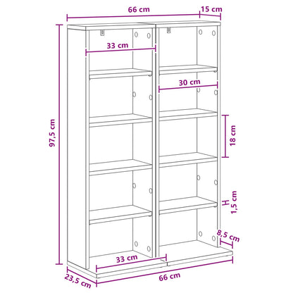CD Regal 2 Stk. Weiß 33 x 23,5 x 97,5 cm Holzwerkstoff