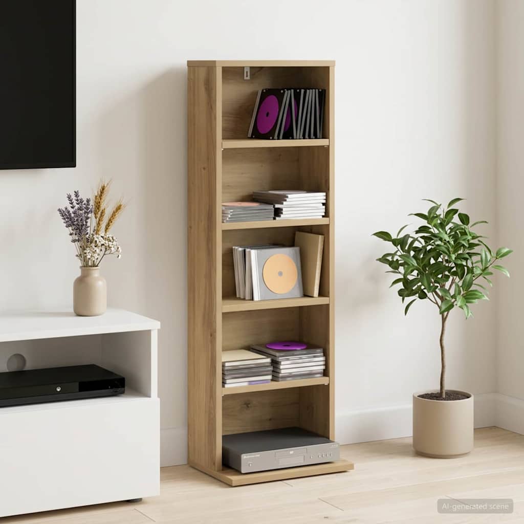 CD Regal Artisan-Eiche 33 x 23,5 x 97,5 cm Holzwerkstoff
