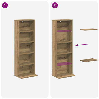 CD Regal Artisan-Eiche 33 x 23,5 x 97,5 cm Holzwerkstoff