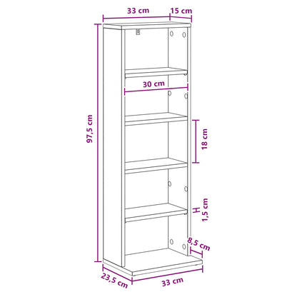 CD Regal Artisan-Eiche 33 x 23,5 x 97,5 cm Holzwerkstoff