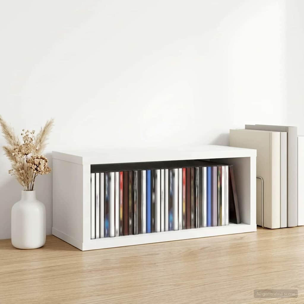CD Aufbewahrungsregal Weiß 40 x 17 x 17 cm Holzwerkstoff
