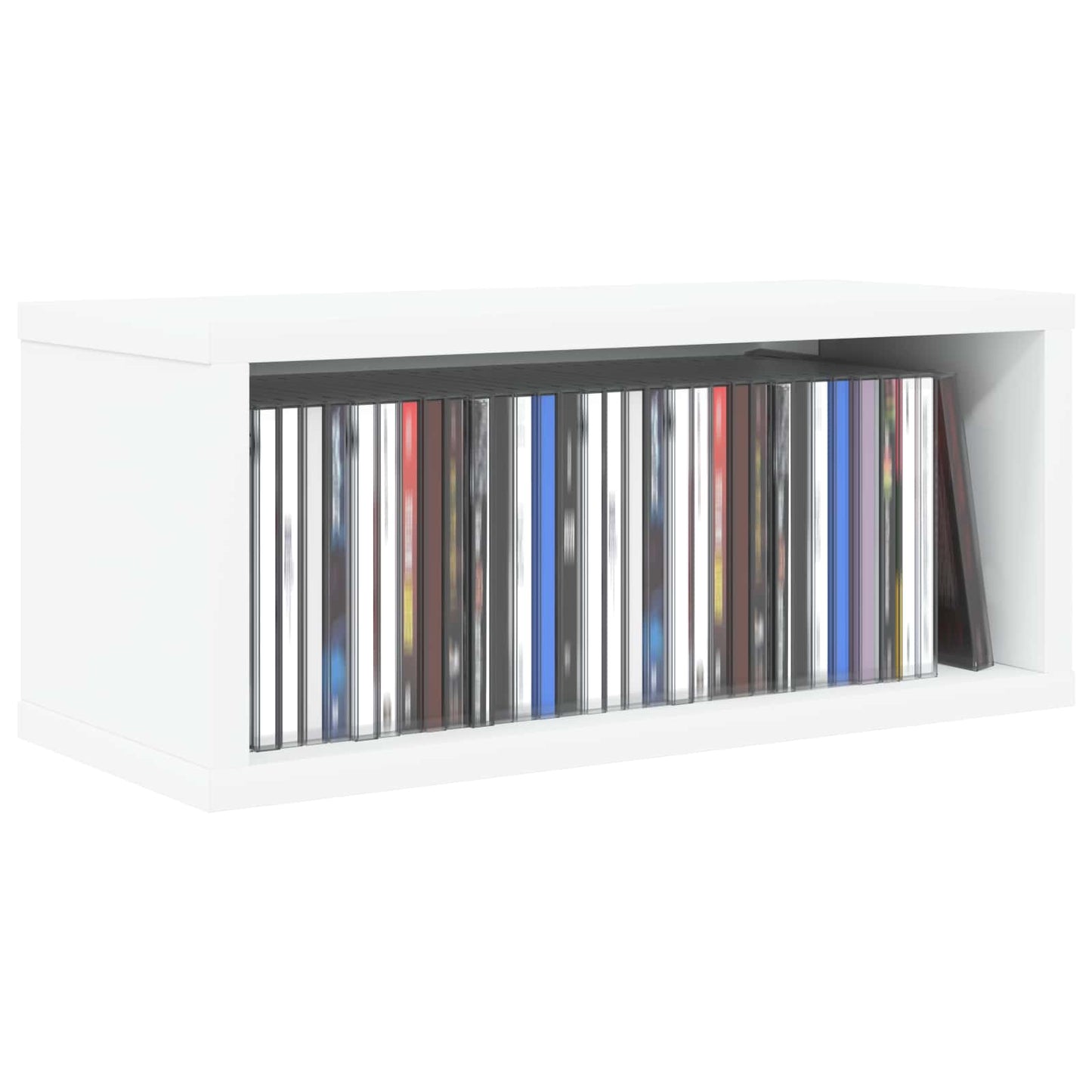 CD Aufbewahrungsregal Weiß 40 x 17 x 17 cm Holzwerkstoff