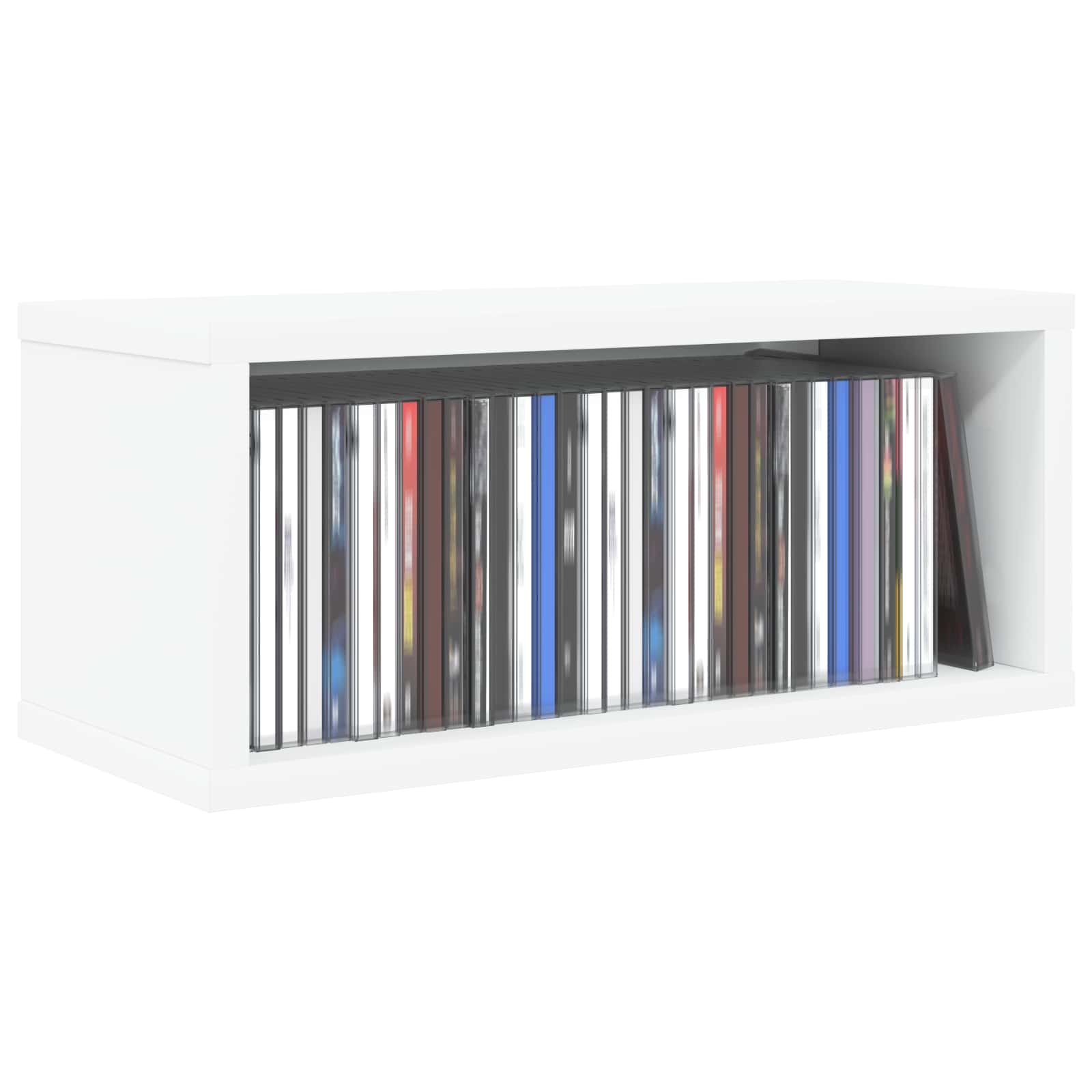 CD Aufbewahrungsregal Weiß 40 x 17 x 17 cm Holzwerkstoff